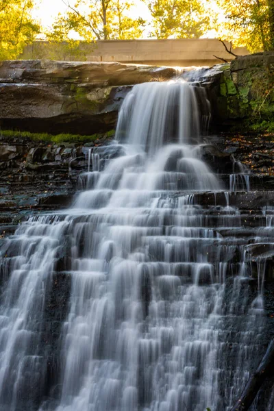 Гладкие Ручьи Водопаде Брэндивайн Национальном Парке Долина Куяхога — стоковое фото