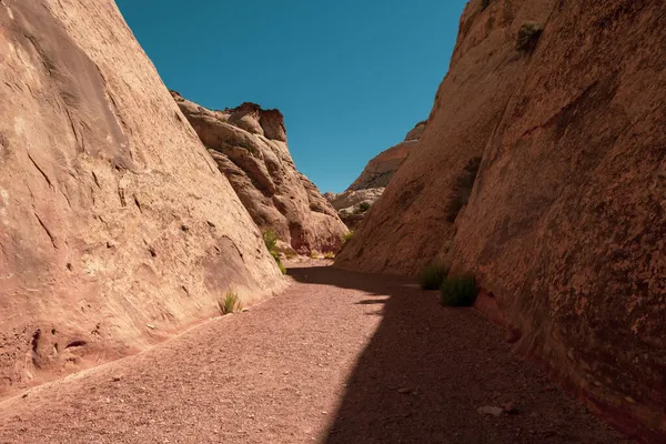 Shadows Capitol Gorge Trail Capitol Reef National Park — Stock Photo, Image