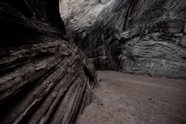 Schräge Wände Des Grand Wash Trail Trübem Licht — Stockfoto