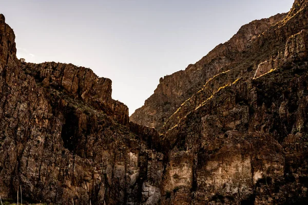 Morning Highlights Cliff Tops Chisos Mountains Big Bend — 스톡 사진