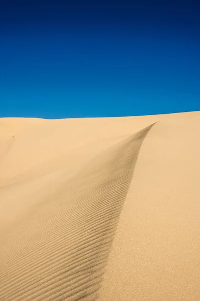 Cresta Una Duna Destaca Por Polvo Del Desierto Lado Izquierdo —  Fotos de Stock