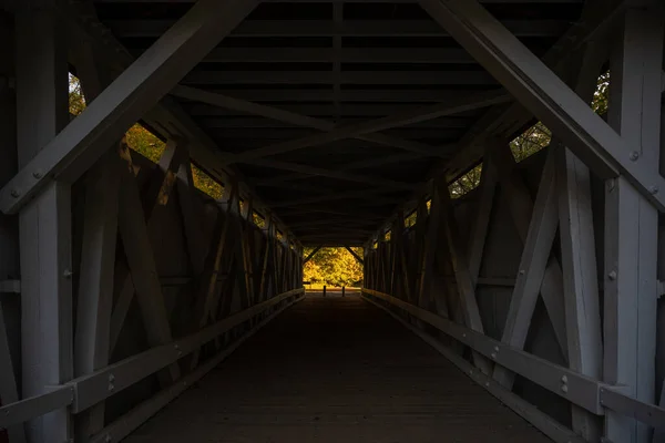 Fall Colors End Everett Bridge Cuyahoga Valley National Park — Stock Photo, Image