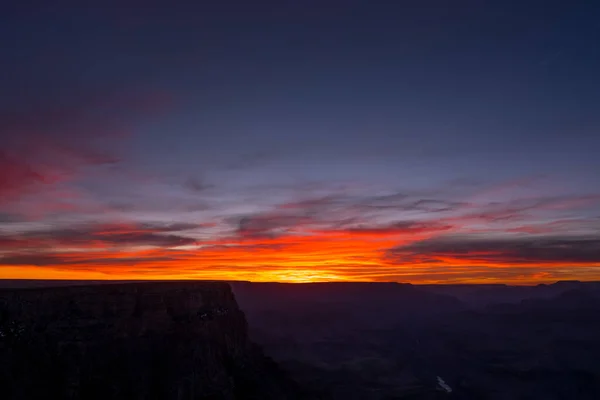 Última Luz Desvanece Sobre Horizonte Borda Grand Canyon — Fotografia de Stock
