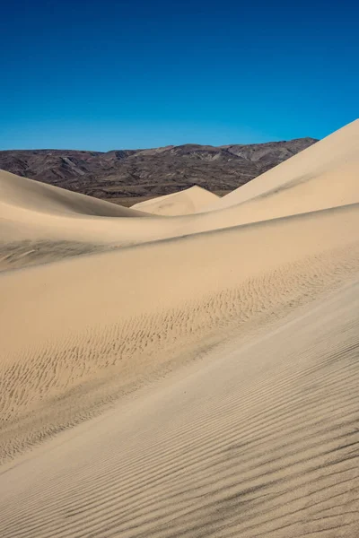 Black Dust Evidenzia Increspature Delle Dune Panamint Nella Valle Della — Foto Stock