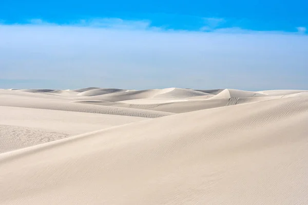 Endless Layers Sand Dunes Stand Tall Cloudy Sky White Sands — Stock Photo, Image