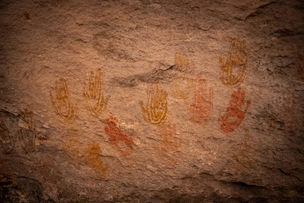Pictograph Hands Cave Spring Needles Canyonlands National Park — Stock Photo, Image