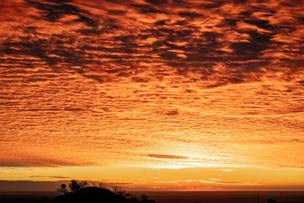 Brilliant Orange Sky Hilltop Guadalupe Mountains National Park — Stock Photo, Image