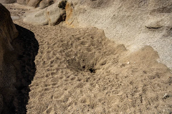 Fossé Milieu Sentier Mène Une Ruche Dans Parc National Joshua — Photo