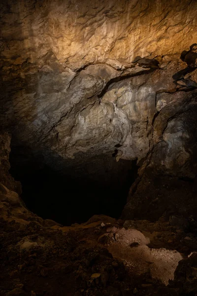 Bodemloze Put Grote Kamer Van Carlsbad Caverns National Park — Stockfoto