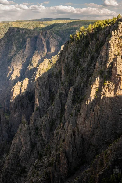 Сонячні Промені Деталі Хребта Чорному Каньйоні Національного Парку Гуннісон — стокове фото