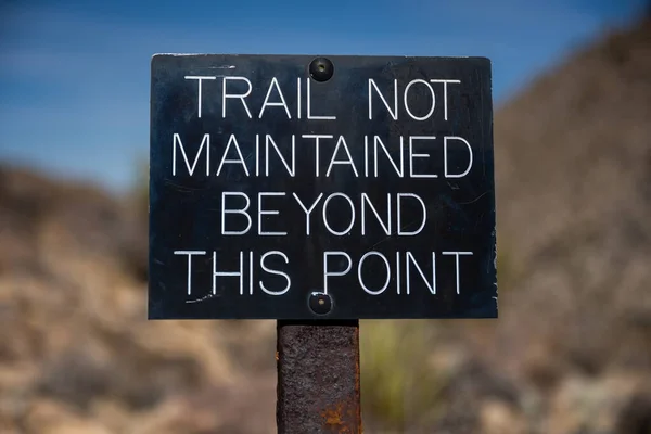 Trail Mainheld Sign Desert Oddziela Szlak Trasy Joshua Tree — Zdjęcie stockowe