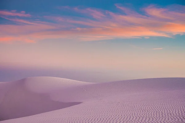 Hladká Duna Při Západu Slunce Národním Parku White Sands — Stock fotografie