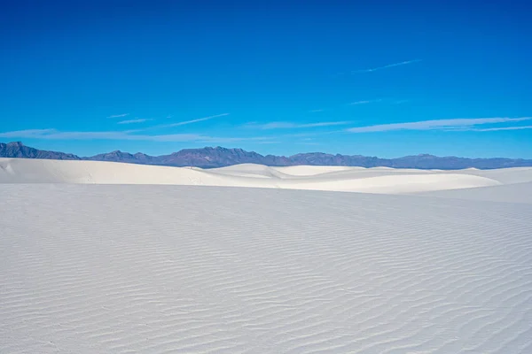 Smooth Sand White Sand Dunes San Andres Mountains Distance New — Stock Photo, Image