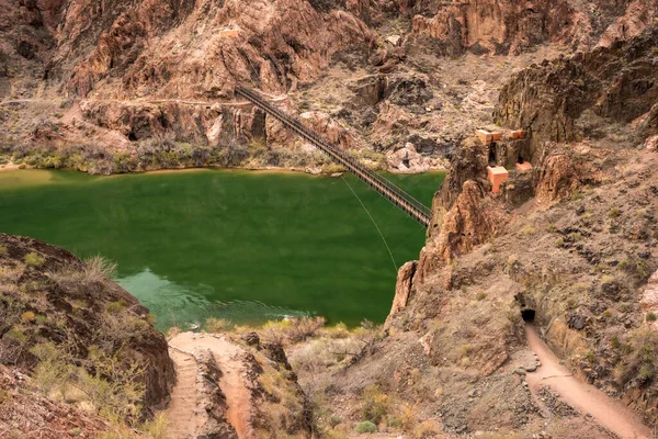 Uitzicht Zwarte Brug Tunnel Colorado Rivier Vanaf Rivier Trail Grand — Stockfoto