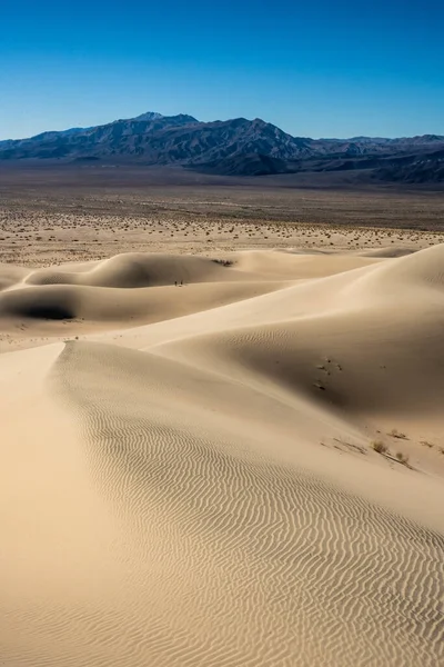 Yürüyüşçüler Ölüm Vadisi Ulusal Parkı Ndaki Panamint Kumulları Tırmanmaya Başladı — Stok fotoğraf