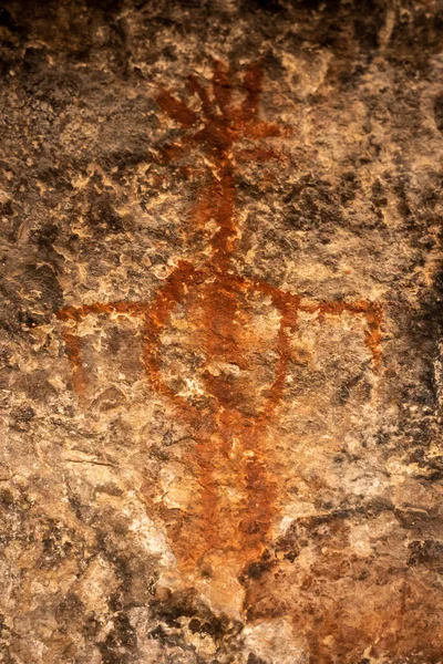 Humanoid Pictograph Wall Cave Spring Canyonlands National Park — Stock Photo, Image