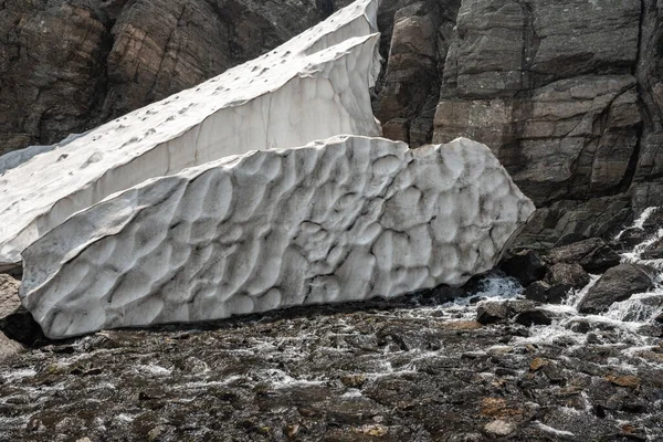 Grande Pedaço Neve Abaixo Timberline Falls Rocky Mountain National Park — Fotografia de Stock