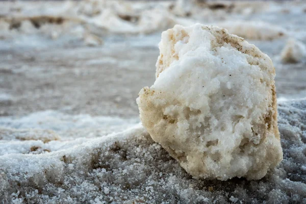 Nagy Darab Sós Lapos Badwater Medencében — Stock Fotó