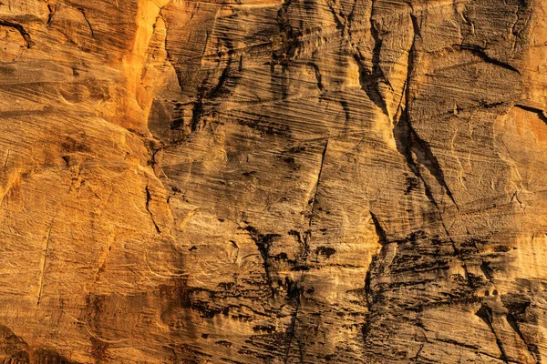 Cicatrices Erosión Roca Brillante Acantilado Parque Nacional Zion — Foto de Stock