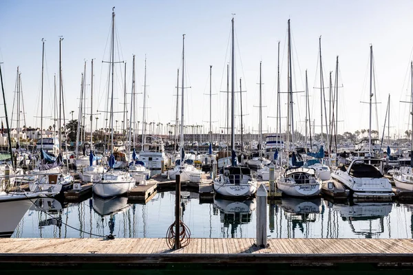 Ventura Estados Unidos Fevereiro 2021 Veleiros Sentam Águas Calmas Marina — Fotografia de Stock