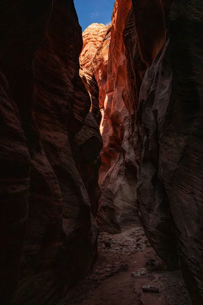Sombras Luz Através Buckskin Gulch Utah Dia Inverno — Fotografia de Stock