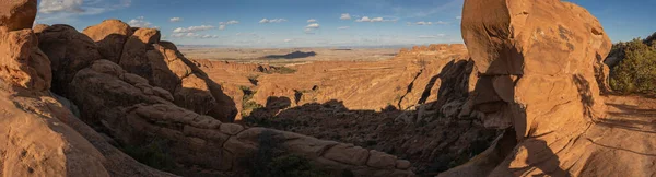 Evening Shadows Fins Devils Garden Loops Arches National Park — 스톡 사진