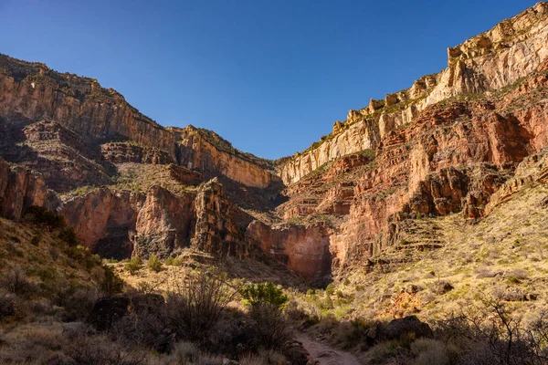 Bright Angel Trail Sube Canyon Village Gran Cañón — Foto de Stock