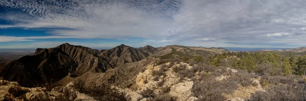 Panorama Top Guadalupe Peak Hunter Peak Guadalupe Mountains National Park — Stock Photo, Image