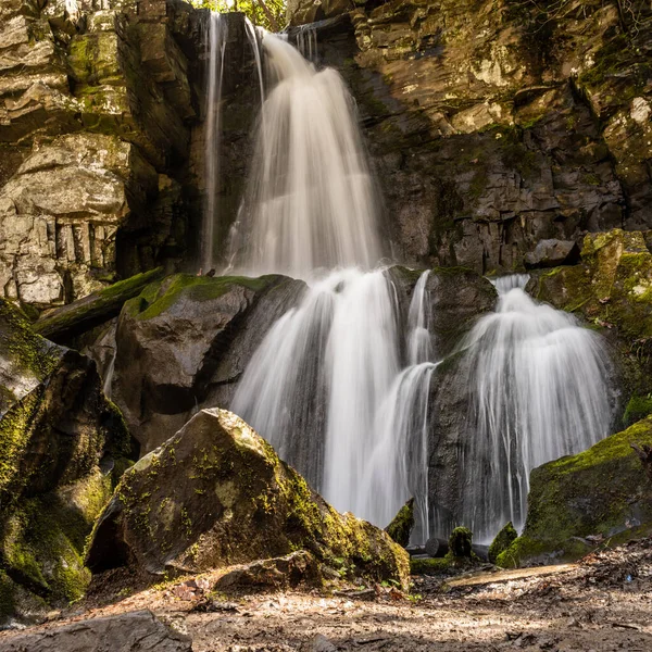 Baskins Creek Falls Lång Exponering Stora Rökiga Bergen Nationalpark — Stockfoto