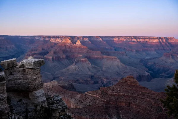 Sunlight Fades Evening Mather Point Grand Canyon South Rim — Stock Photo, Image