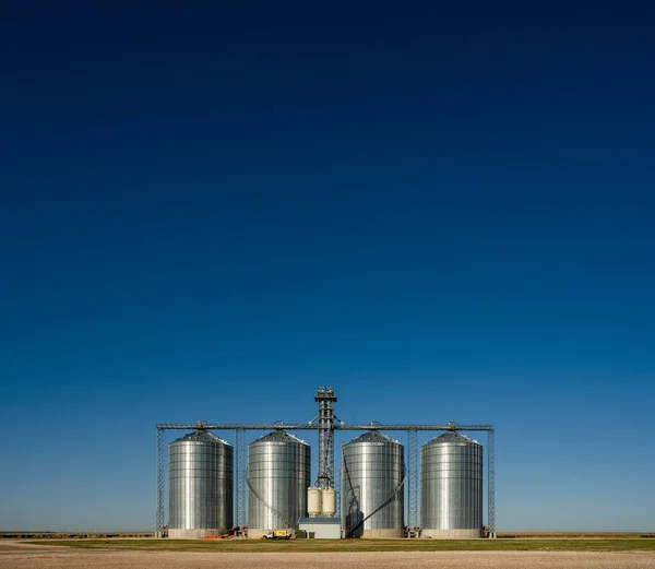 Texas United States May 2022 Empty Blue Sky Grain Elevators — 스톡 사진
