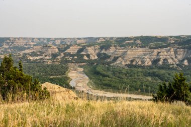LIttle Missouri River Trickles Through Theodore Roosevelt National Park's north unit