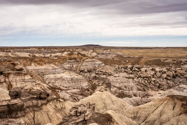 Rocky Badlands Crumbling Blue Mesa Petrified Forest National Park — Foto Stock