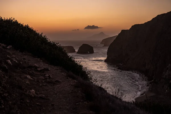 Morning Light Breaks Cove Santa Cruz Island Channel Islands — 图库照片