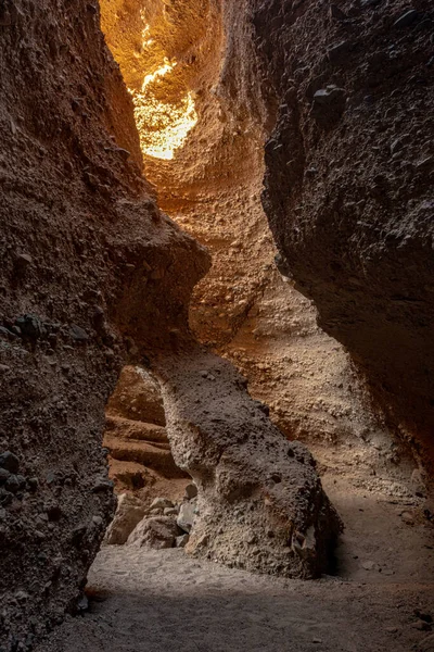 Sunlight Begins Enter Archway Room Sidewinder Canyon Death Valley National — Fotografia de Stock