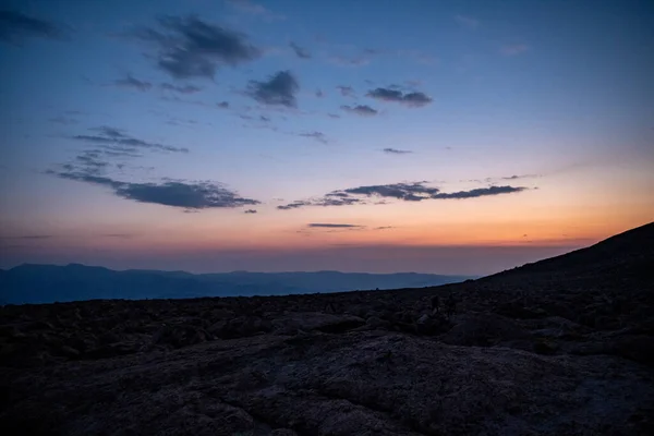 Sunrise Light Coming Boulder Field Way Long Peak — Stock fotografie