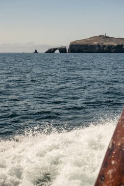 Boat Wake With Anacapa Island On The Horizon in Channel Islands National Park
