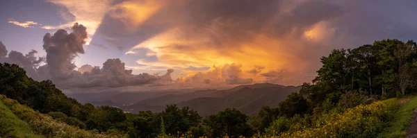 Dramatischer Sonnenuntergang Vom Mile High Overlook Great Smoky Mountains National — Stockfoto