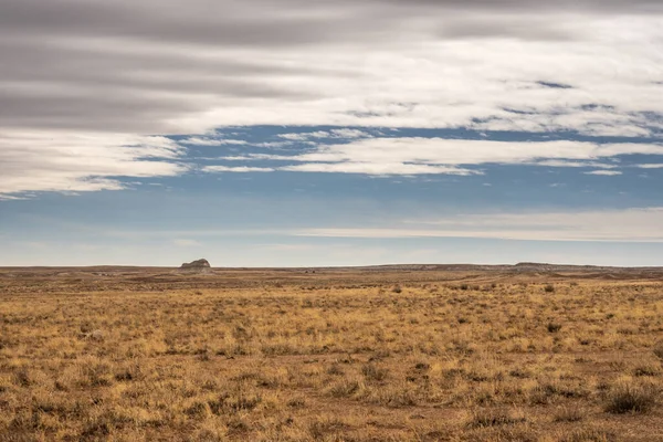 Pustka Pustynia Pod Chmurnym Niebem Parku Narodowym Petrified Forest — Zdjęcie stockowe