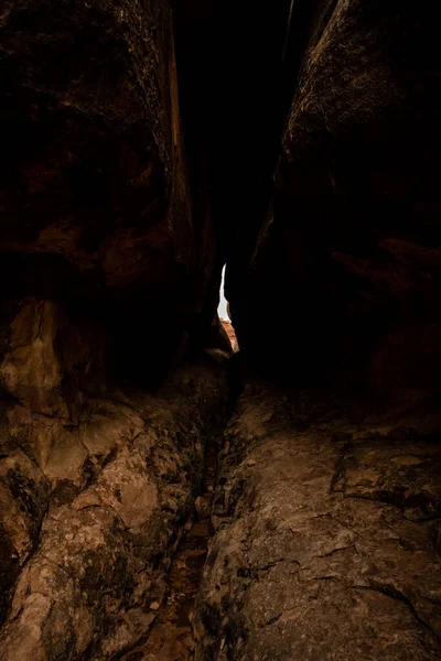 Sliver Light End Slot Canyon Canyonlands National Park — стокове фото