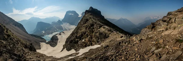 Panorama Glaciar Grinnell Com Vista Para Dia Fumaça Parque Nacional — Fotografia de Stock