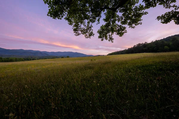 Färgglada Moln Vid Solnedgången Cades Cove Smokies — Stockfoto