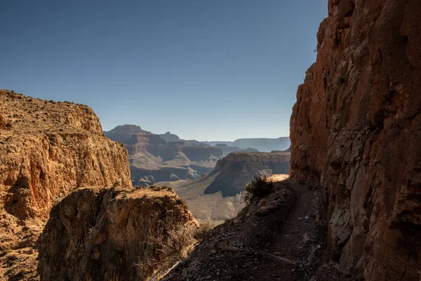 Shadowy Shelf Largo South Kaibab Trail Parque Nacional Del Gran — Foto de Stock