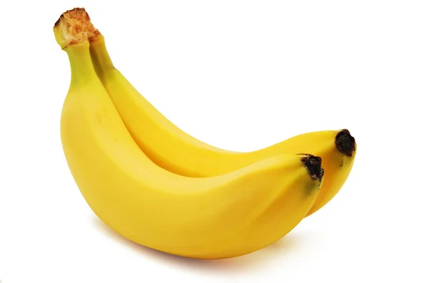 Deux bananes isolées sur fond blanc — Photo