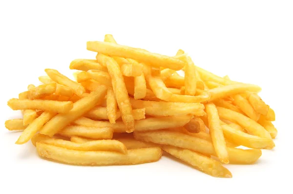 A pile of appetizing french fries on a white background Stock Image
