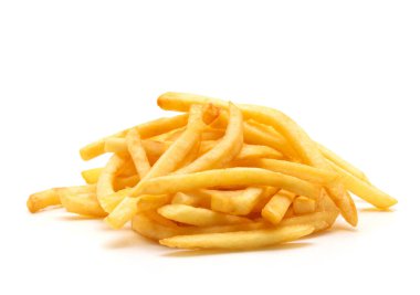 İzole edilmiş beyaz arkaplanda patates kızartması