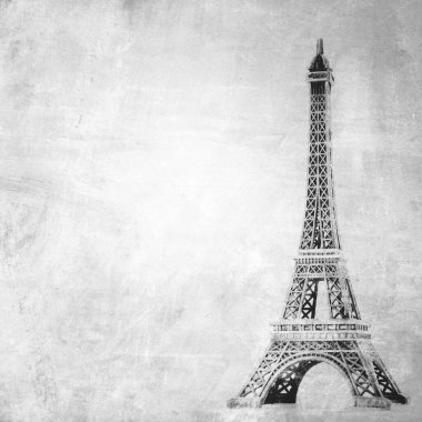 Grunge arkaplanındaki Eyfel kulesi