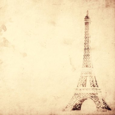 Grunge arkaplanındaki Eyfel kulesi