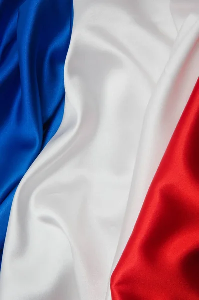 Флаг Франции Атласной Текстуре — стоковое фото