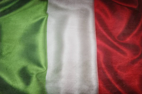 Itálie Vlajka Hedvábí Tkaniny Pozadí — Stock fotografie